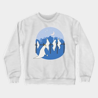 Ghosts at a cemetery in the night Crewneck Sweatshirt